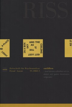 RISS - Zeitschrift für Psychoanalyse Freud Lacan