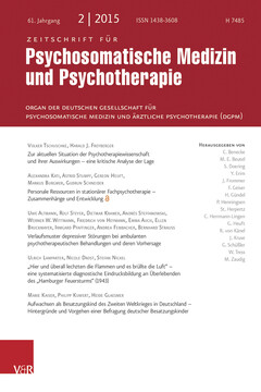 Zeitschrift für Psychosomatische Medizin und Psychotherapie