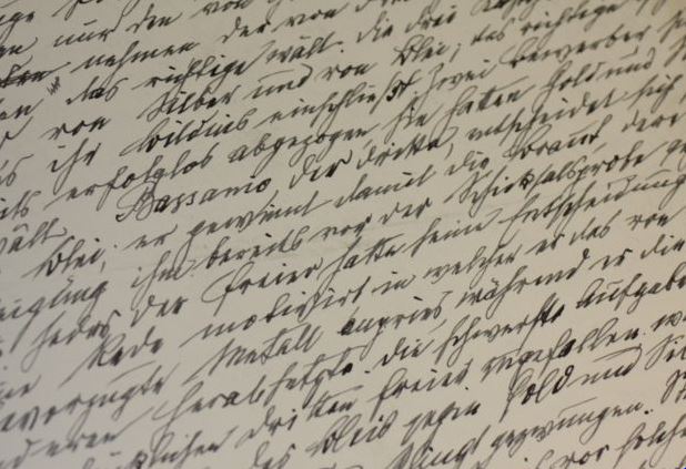 Sigmund Freud - Kästchenwahl, Innenseite mit seiner wunderschönen Handschrift