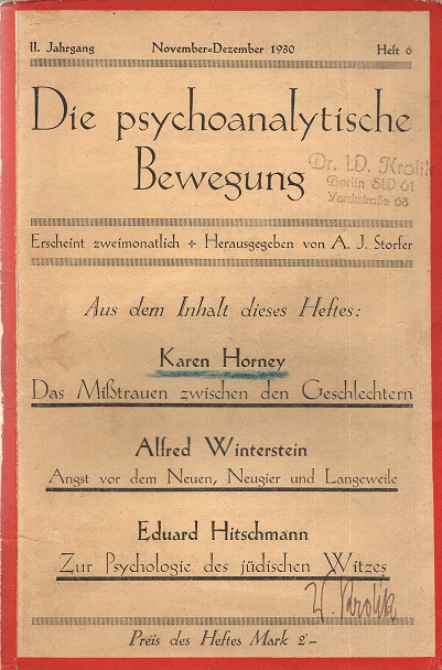 Die psychoanalytische Bewegung 1930 - Ausgabe 6
