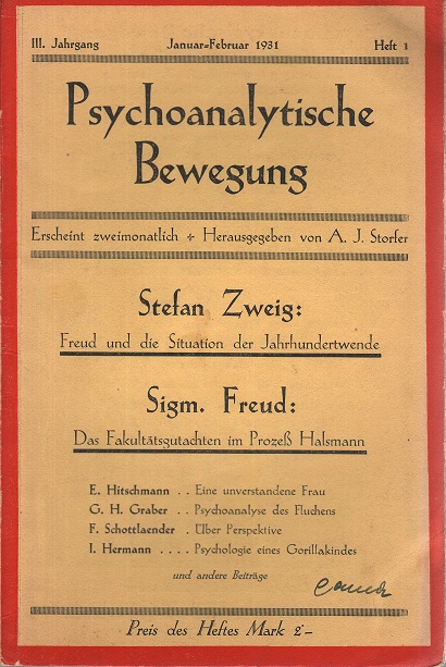 Die psychoanalytische Bewegung 1931 - Ausgabe 1