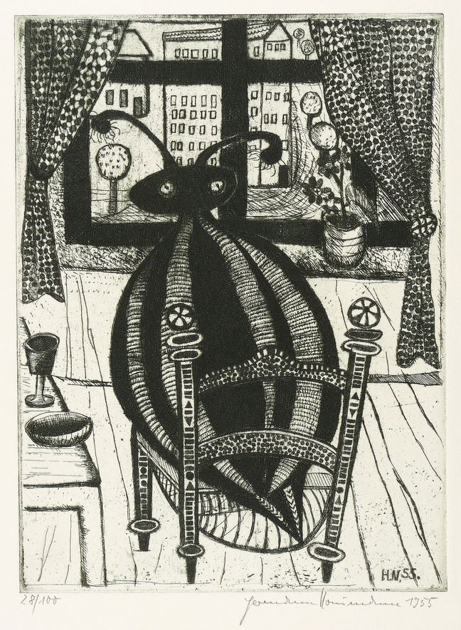 Hermann Naumann - Kafka ´Die Verwandlung`, Radierung (1955)