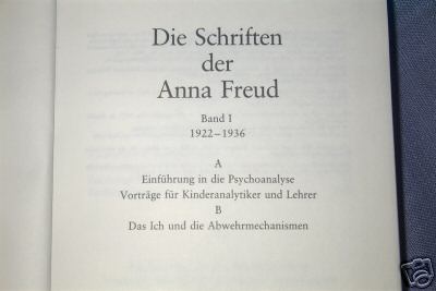 Freud Anna - Die Schriften, Vorsatzblatt Band 1