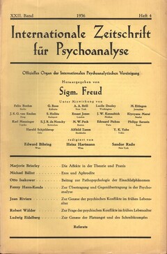 Internationale Zeitschrift für Psychoanalyse, 1936, Heft 4