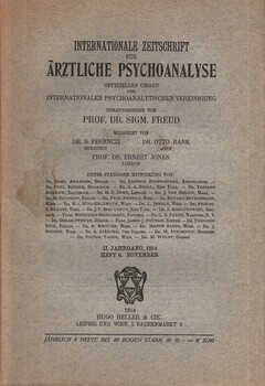 Internationale Zeitschrift für Ärztliche Psychoanalyse II. Jahrgang Heft 6