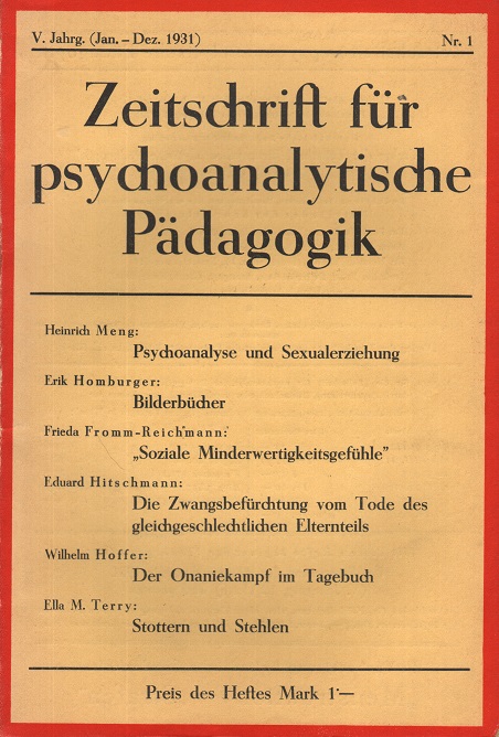  Zeitschrift für psychoanalytische Pädagogik 1931 - Ausgabe 1