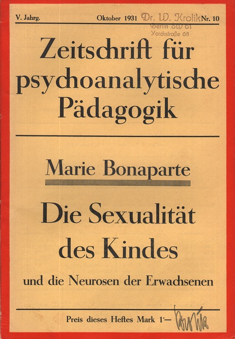 Zeitschrift für psychoanalytische Pädagogik 1931 - Ausgabe 10