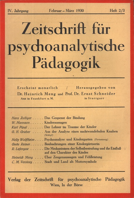 Zeitschrift für psychoanalytische Pädagogik 1930 - Ausgabe 2/3