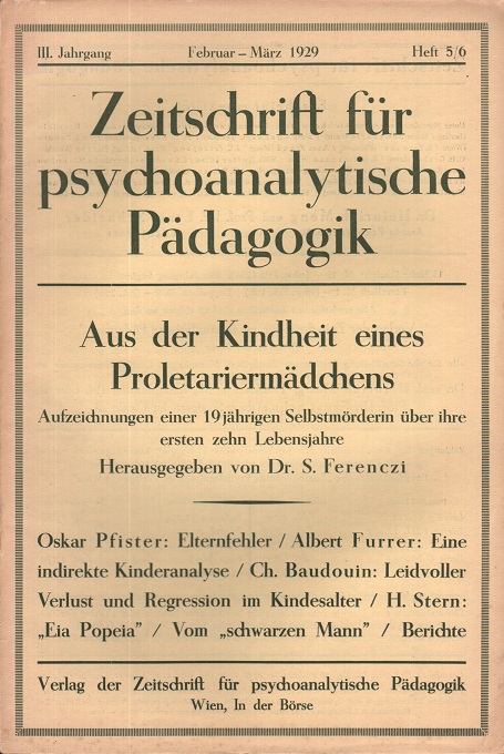 Zeitschrift für psychoanalytische Pädagogik 1929 - Ausgabe 5/6
