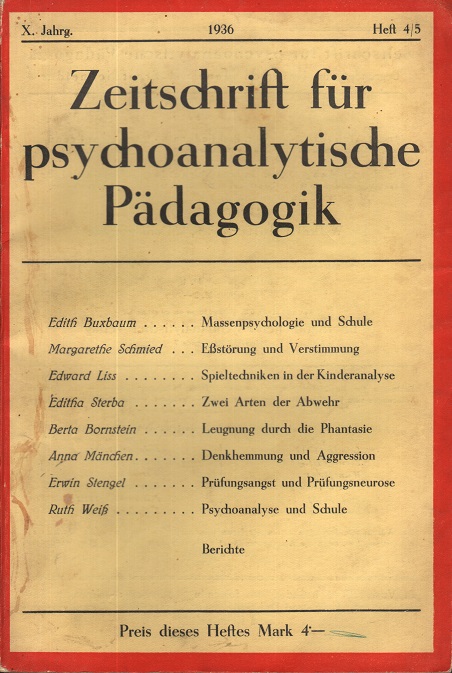 Zeitschrift für psychoanalytische Pädagogik 1936 - Ausgabe 4/5