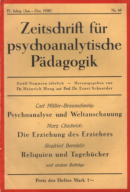 Zeitschrift für psychoanalytische Pädagogik 1930 - Ausgabe 10