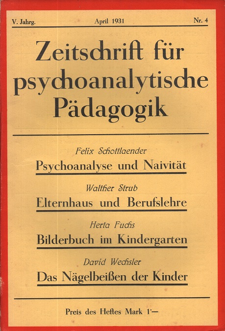 Zeitschrift für psychoanalytische Pädagogik 1931 - Ausgabe 4