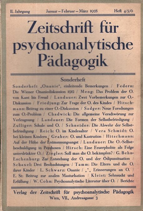 Zeitschrift für psychoanalytische Pädagogik 1928 - Ausgabe 4/5/6