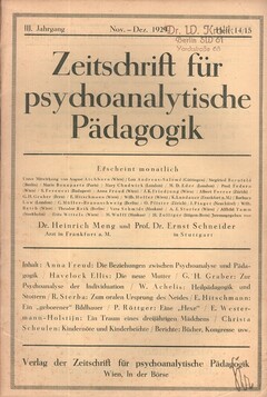 Zeitschrift für psychoanalytische Pädagogik