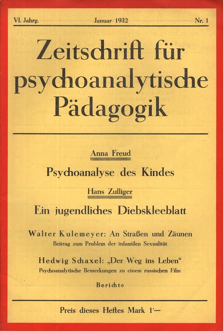  Zeitschrift für psychoanalytische Pädagogik 1932 - Ausgabe 1