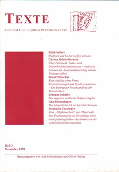 TEXTE - Aus dem Colloquium Psychoanalyse