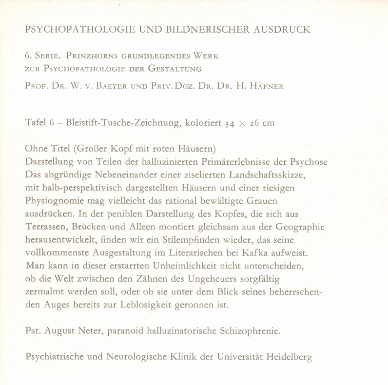 6. Serie, Prinzhorns Grundlegendes Werk, Tafel 6 - Beschreibungstext