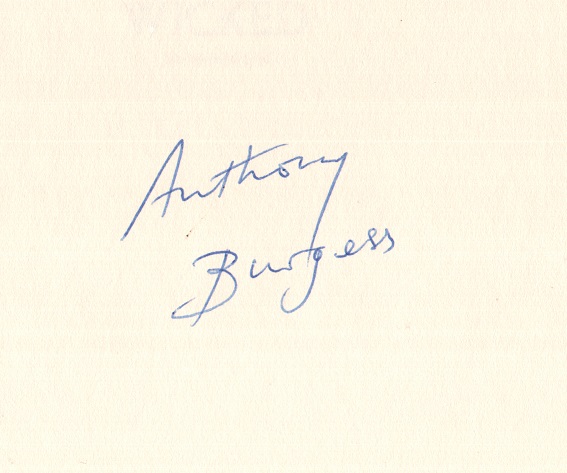 Signatur von Anthony Burgess auf dem Schmutztitel