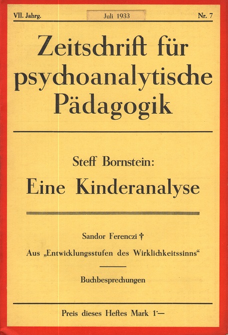 Zeitschrift für psychoanalytische Pädagogik 1933 - Ausgabe 7