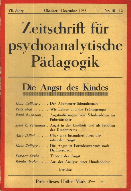 Zeitschrift für psychoanalytische Pädagogik 1933 - Ausgabe 10/11/12