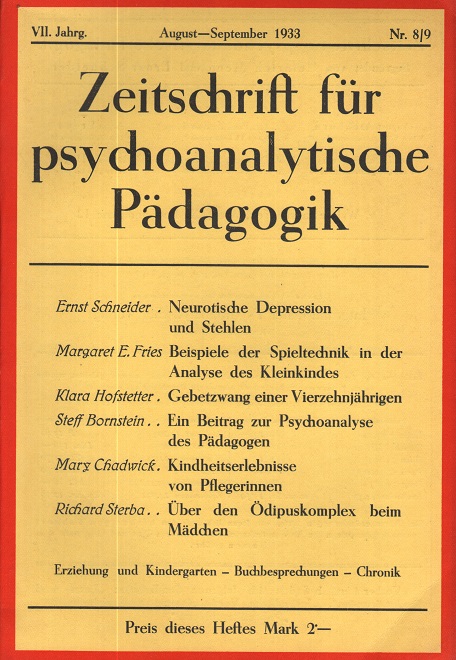 Zeitschrift für psychoanalytische Pädagogik 1933 - Ausgabe 8/9