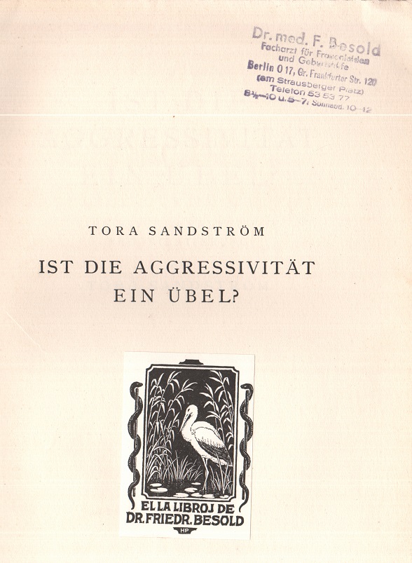 Exlibris des Erstbesitzers und dessen Stempel auf dem Vorsatz