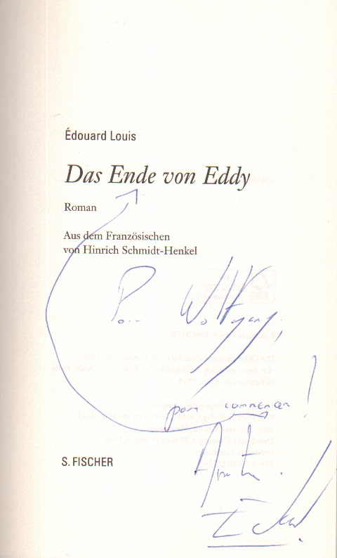 Édouard Louis, Das Ende von Eddy, signiert