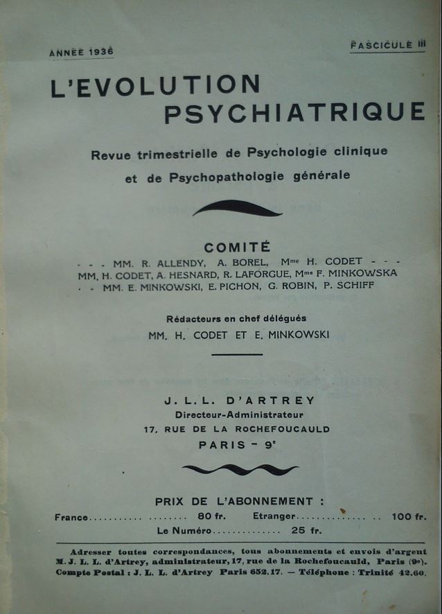 Lacan - Erstdruck in L`Evolution Psychiatrique
