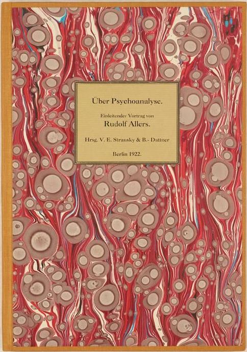 Allers - Über Psychoanalyse; privater Lwd-inband mit montiertem Titel