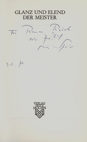 Manés Sperber - Alfred Adler; Signatur auf dem Vorsatz
