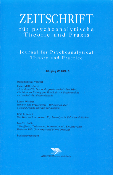 Zeitschrift für psychoanalytische Theorie und Praxis, Jg. XIV, (2000), Heft 3