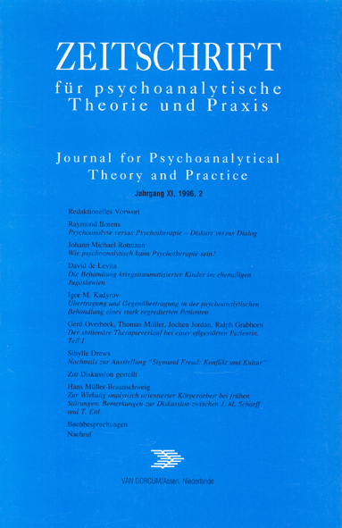 Zeitschrift für psychoanalytische Theorie und Praxis, Jg. XI, (1996), Heft 2