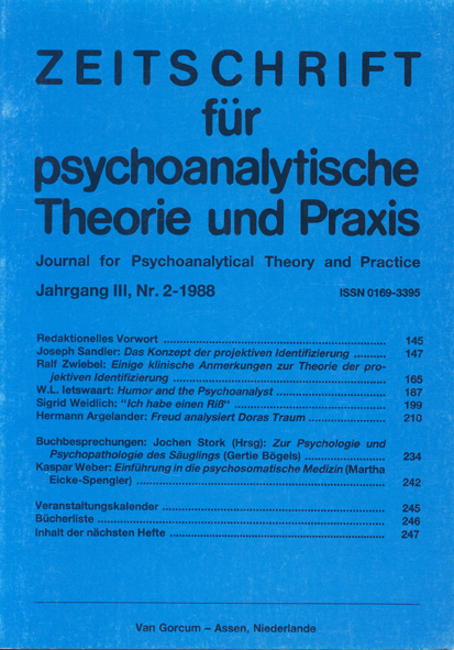 Zeitschrift für psychoanalytische Theorie und Praxis, Jg. III, (1988), Heft 2