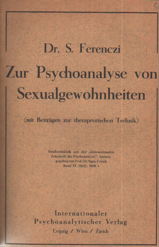 Zur Psychoanalyse von Sexualgewohnheiten