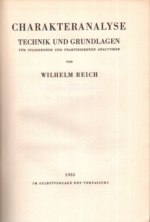 Reich - Charakteranalyse - Titelblatt