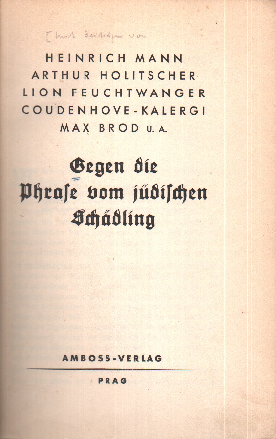 Gegen die Phrase vom jüdischen Schädling - Titelblatt