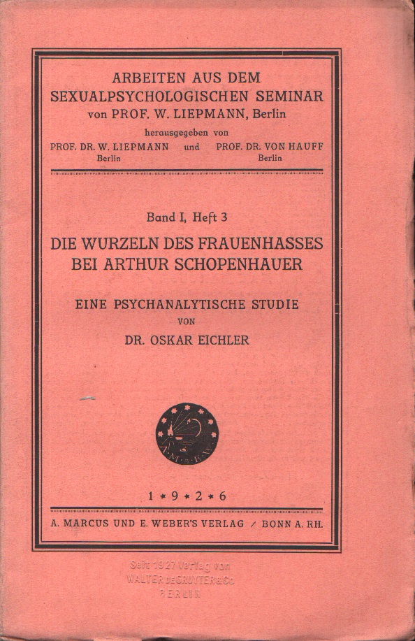 Die Wurzeln des Frauenhasses bei Arthur Schopfenhauer - vorderer Buchdeckel