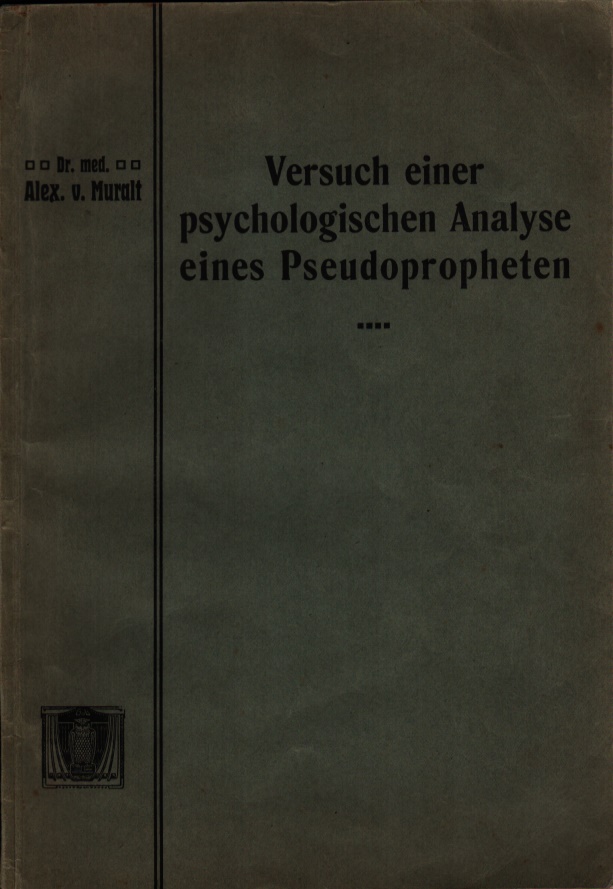 Versuch einer psychologischen Analyse eines Pseudopropheten - Cover