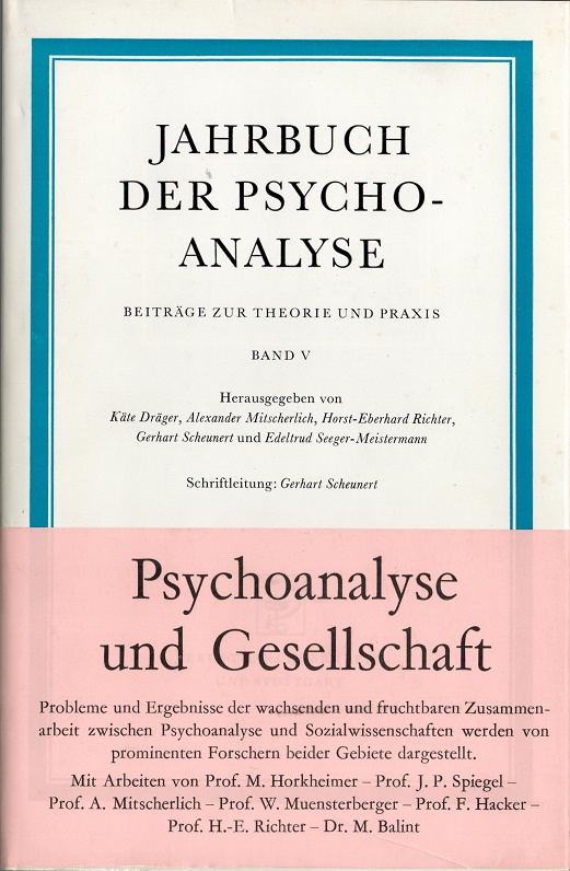 Jahrbuch der Psychoanalyse, Band 5 (V) - MIT der signalroten Banderole