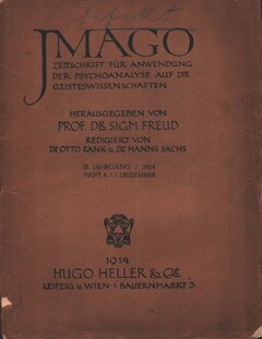 Imago - Zeitschrift für Anwendung der Psychoanalyse auf die Geisteswissenschaften