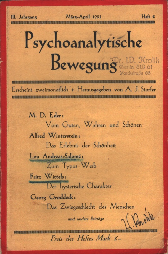 Die psychoanalytische Bewegung 1931 - Ausgabe 2