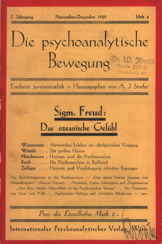 Die psychoanalytische Bewegung 1929 - Ausgabe 4