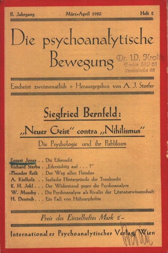 Die psychoanalytische Bewegung 1930 - Ausgabe 2