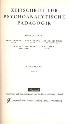 Zeitschrift für psychoanalytische Pädagogik