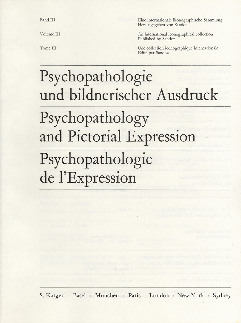 Psychopathologie und bildnerischer Ausdruck III - Titelblatt