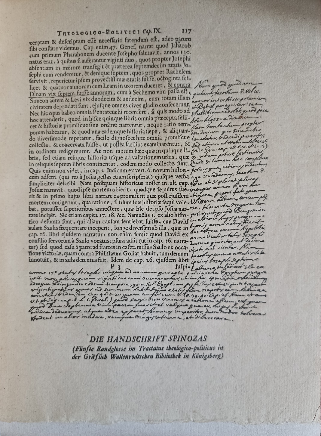 Spinoza im Porträt - handschriftlicher Innenteil auf Japanpapier