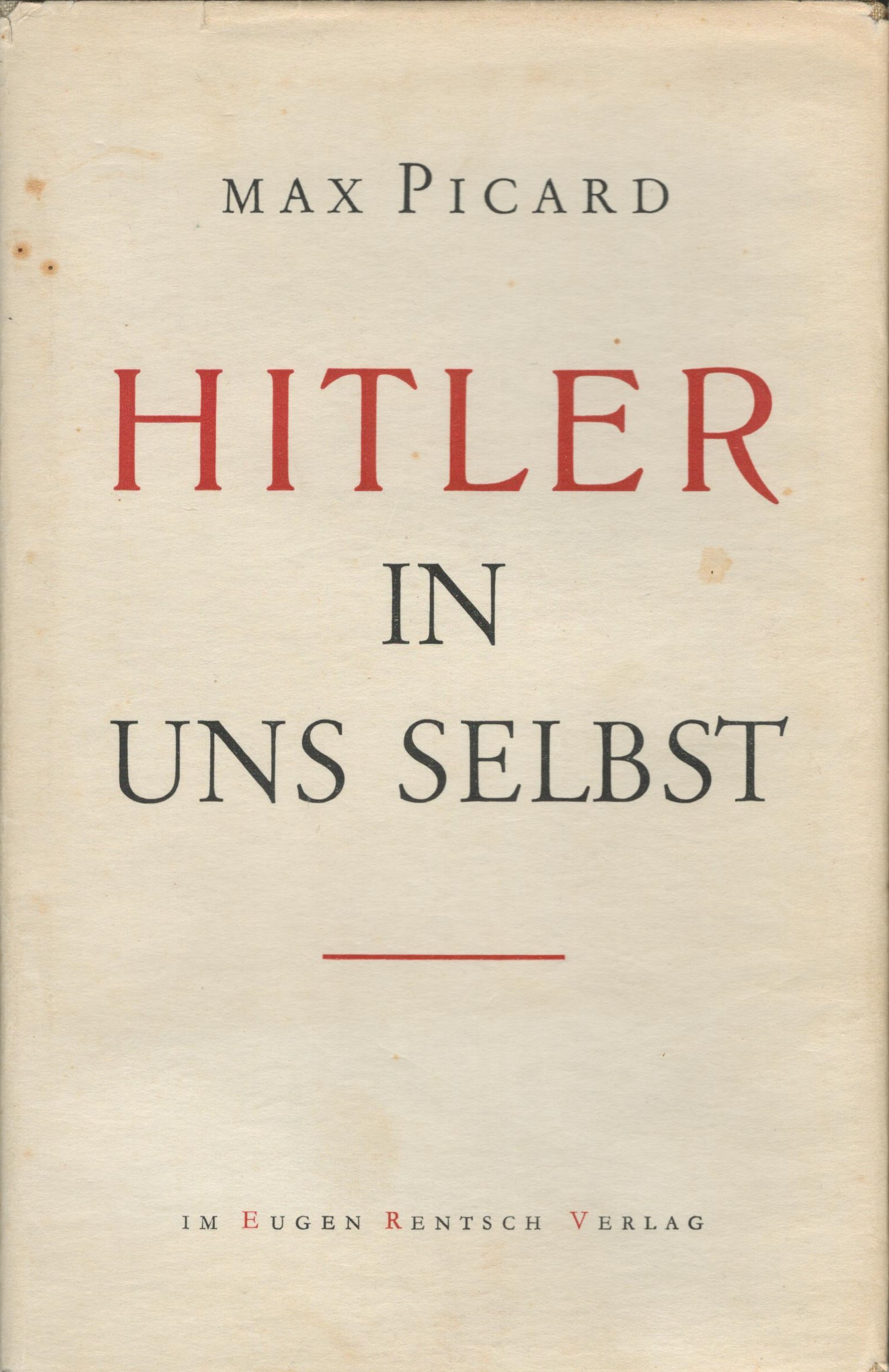 Hitler in uns Selbst - Schutzumschlag