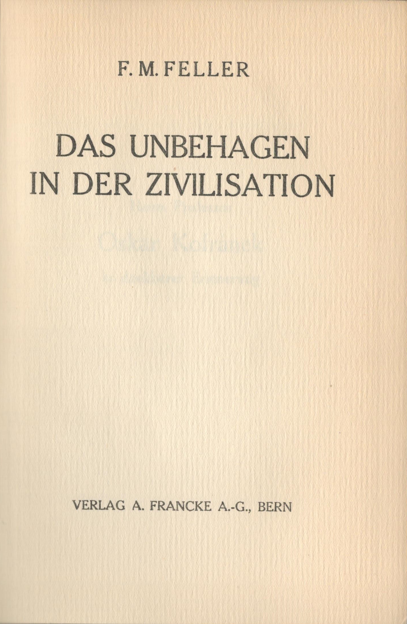 Das Unbehagen in der Zivilisation  - Vorsatzblatt