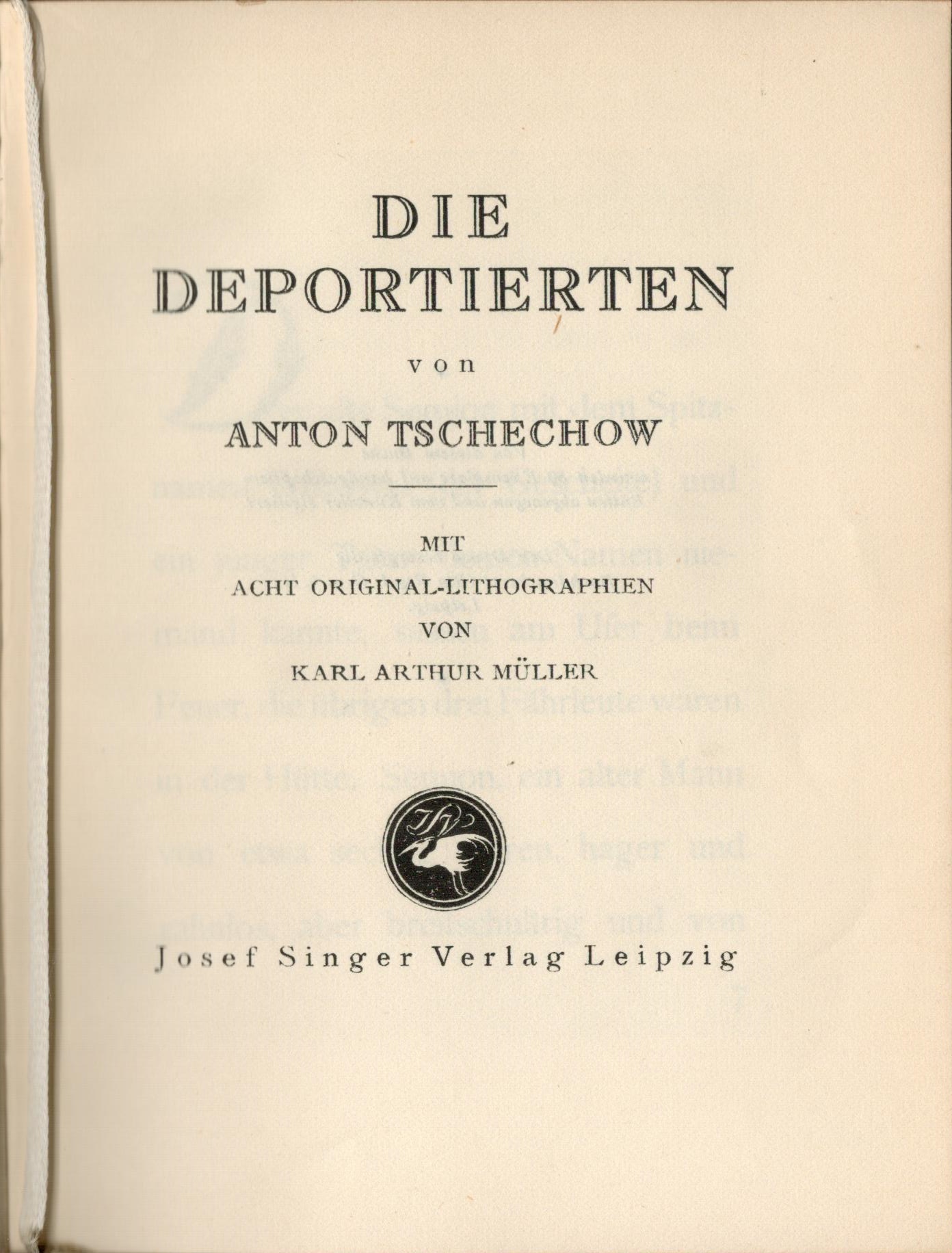 Die Deportierten - Titelblatt mit Lesebändchen