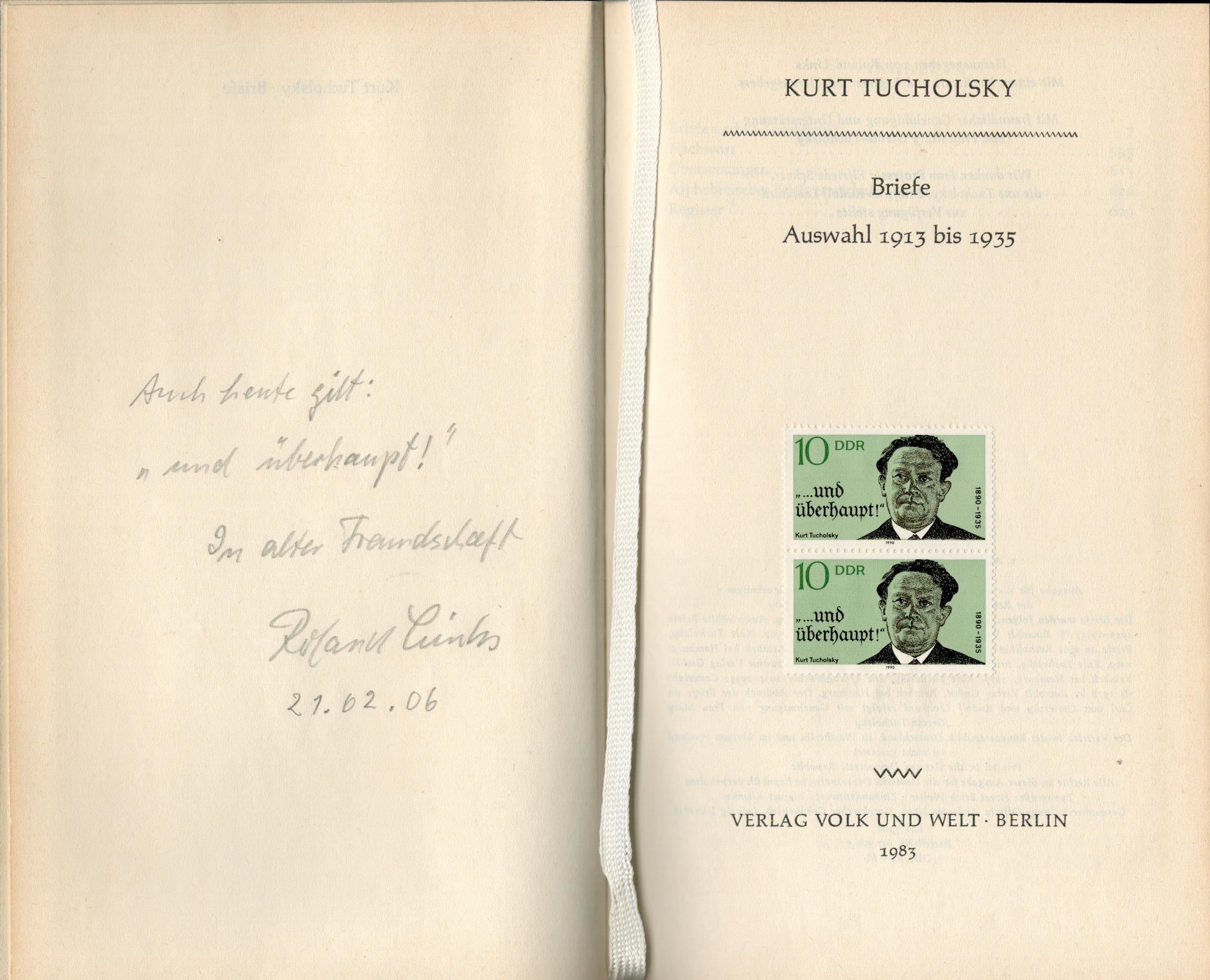 Briefe. Auswahl 1913 bis 1935 - Widmung und Titelblatt